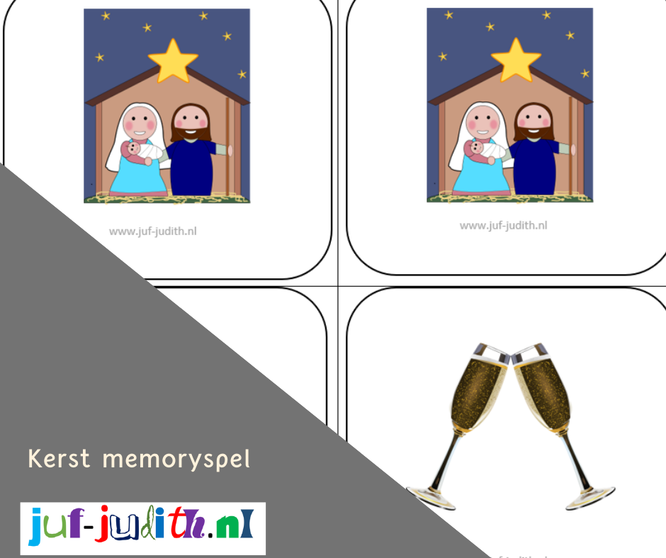 Kerst memoryspel Juf-Judith.nl